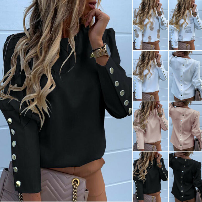 Casual Work Wear Long Sleeve Blouses