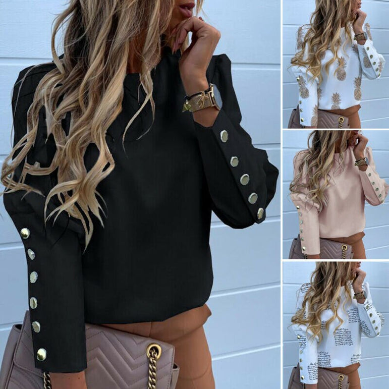 Casual Work Wear Long Sleeve Blouses