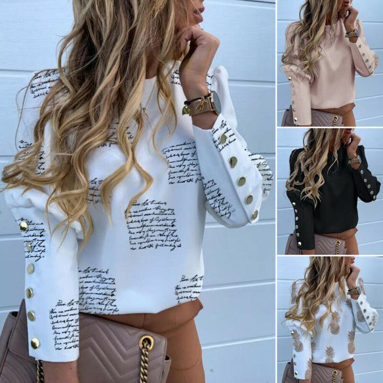 Casual Work Wear Long Sleeve Blouses