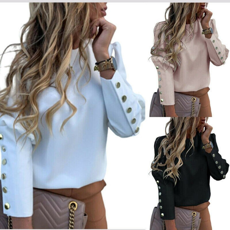 Casual Work Wear Long Sleeve Blouses