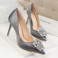 Crystal Shallow Silver Bridal Wedding Stiletto High Heel