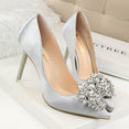 Crystal Shallow Silver Bridal Wedding Stiletto High Heel