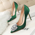 Crystal Shallow Silver Bridal Wedding Stiletto High Heel