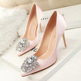 Crystal Shallow Silver Bridal Wedding Stiletto High Heel