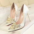 Crystal Shallow Silver Bridal Wedding Stiletto High Heel