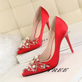 Crystal Shallow Silver Bridal Wedding Stiletto High Heel