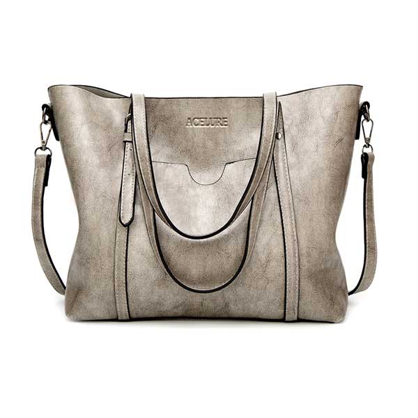 Leather Oil wax Women Tote Handbags