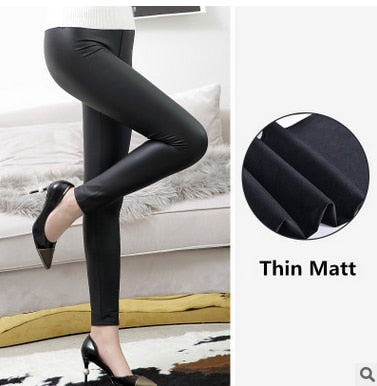 High Waist Leather Push Up Leggings