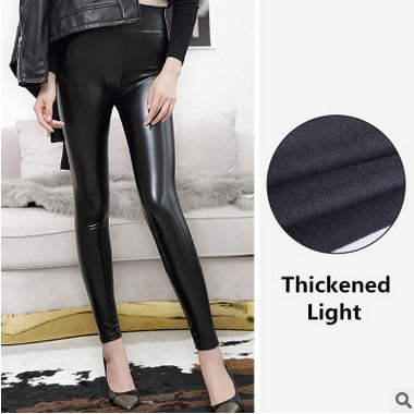 High Waist Leather Push Up Leggings