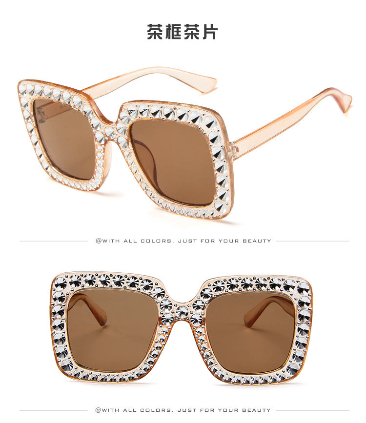 Flash Square Shades Shining Diamond Sunglasses