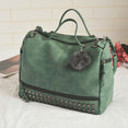 Leather Fair Ball Tassel Messenger Handbag