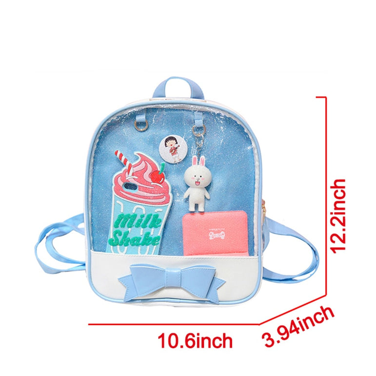 Cute Bow Transparent Women Backpack