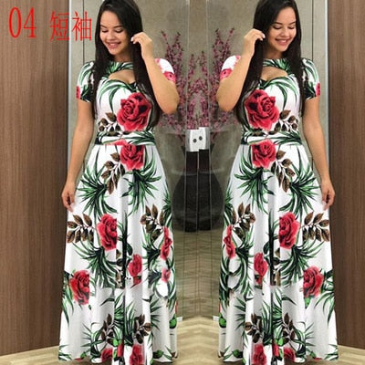 Elegant Casual Bohmia Flower Print Dress