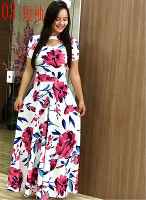 Elegant Casual Bohmia Flower Print Dress