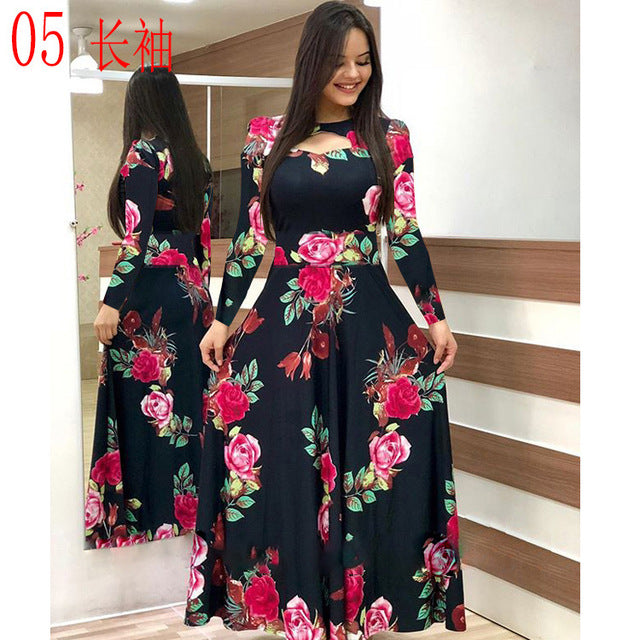 Elegant Casual Bohmia Flower Print Dress