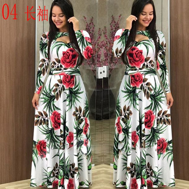 Elegant Casual Bohmia Flower Print Dress