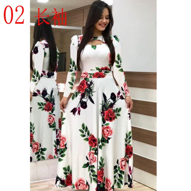 Elegant Casual Bohmia Flower Print Dress