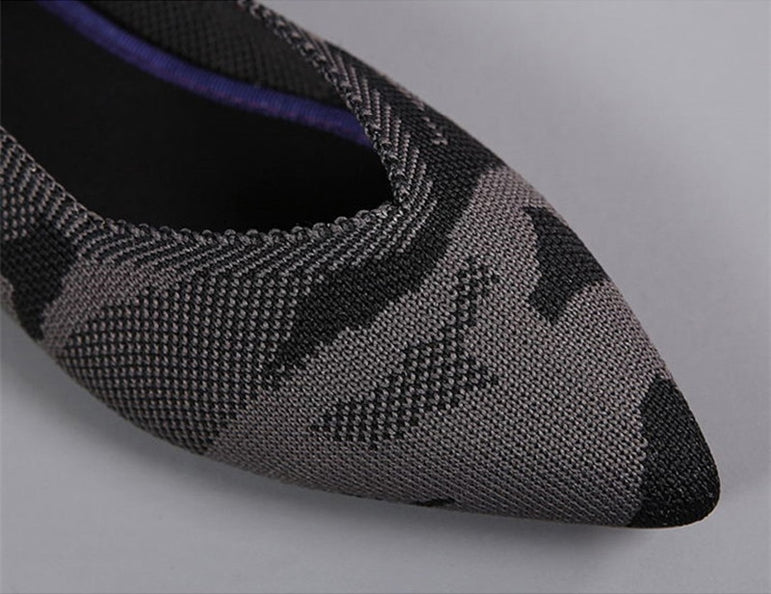 Pointed Flat Breathable Knit Shoes