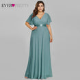 Elegant A line Chiffon Long Evening Dresses