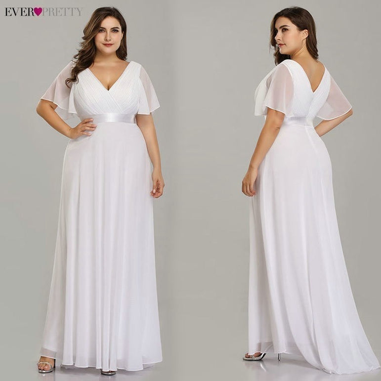 Elegant A line Chiffon Long Evening Dresses