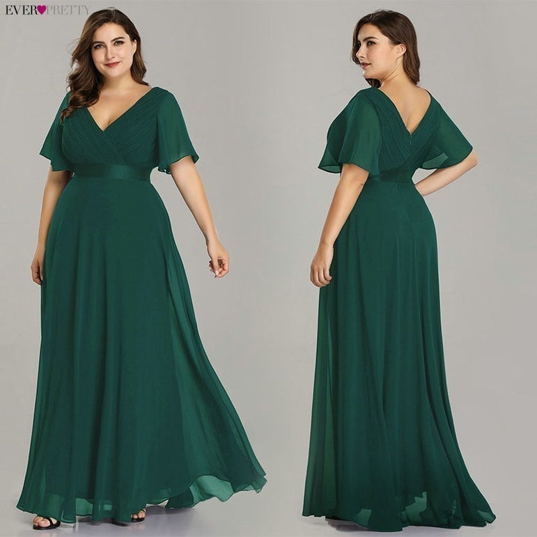 Elegant A line Chiffon Long Evening Dresses