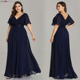 Elegant A line Chiffon Long Evening Dresses