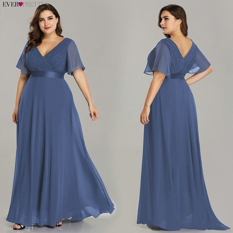 Elegant A line Chiffon Long Evening Dresses