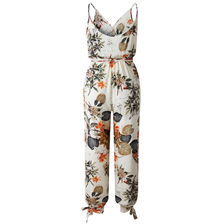 Floral Sleeveless Bodysuits Jumpsuit