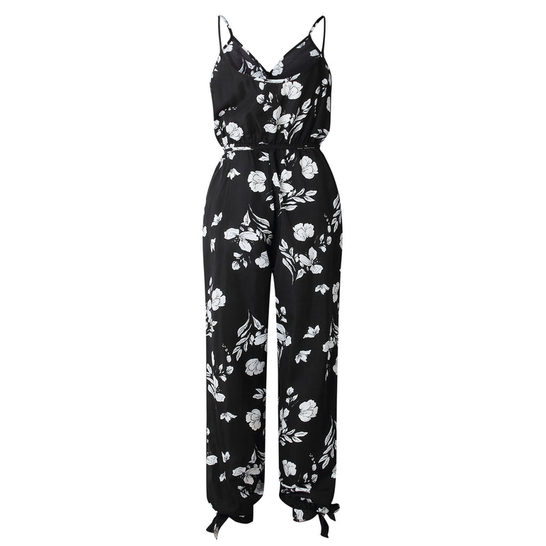 Floral Sleeveless Bodysuits Jumpsuit