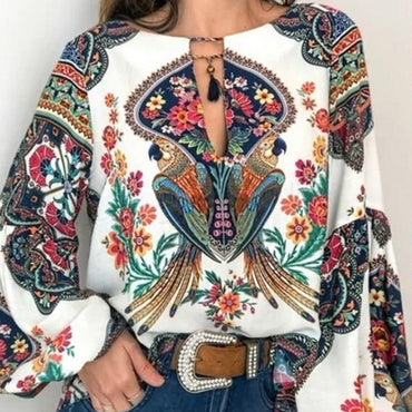 Vintage Floral Bohemian Blouse