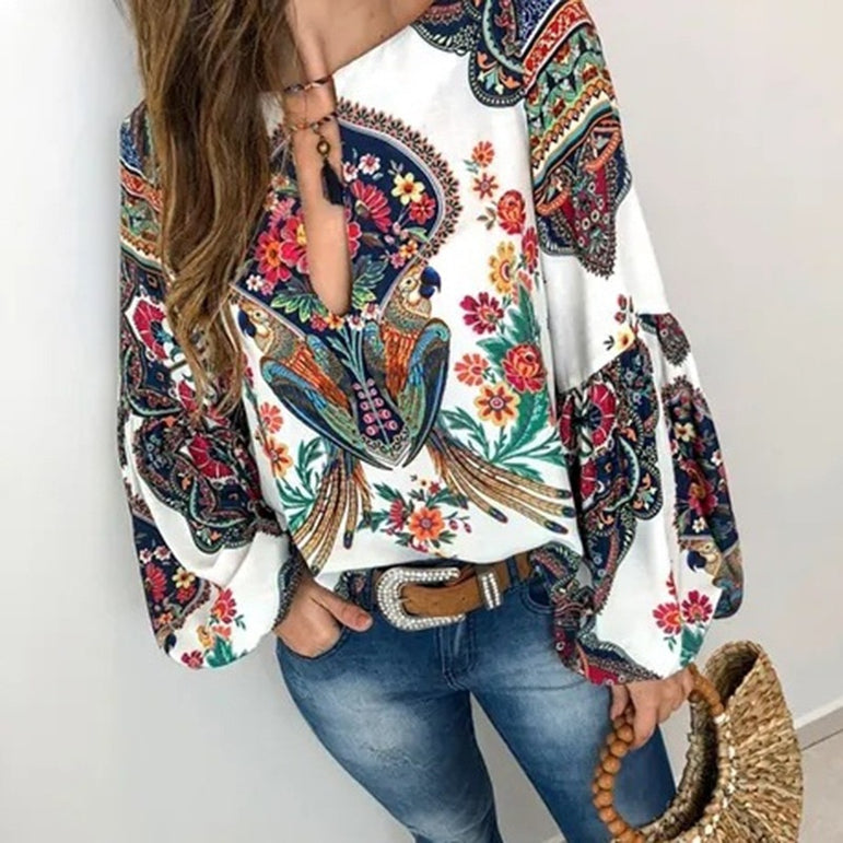 Vintage Floral Bohemian Blouse