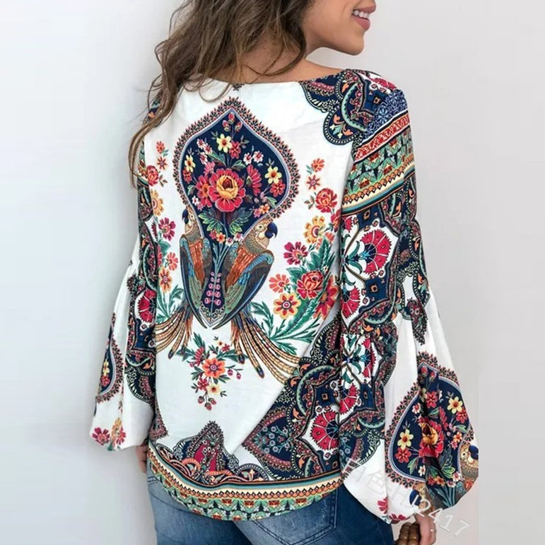 Vintage Floral Bohemian Blouse