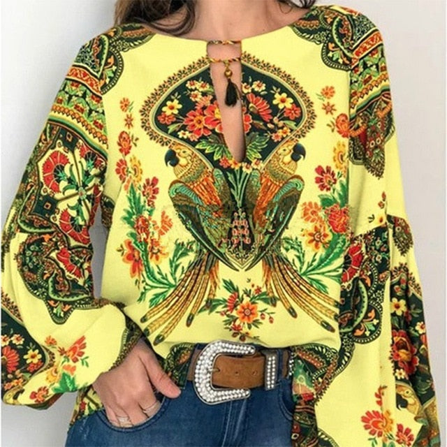 Vintage Floral Bohemian Blouse