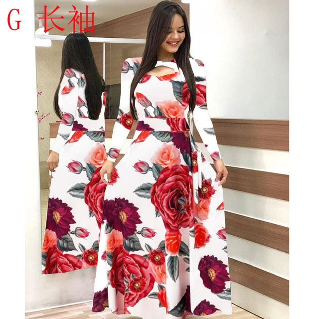 Elegant Casual Bohmia Flower Print Dress