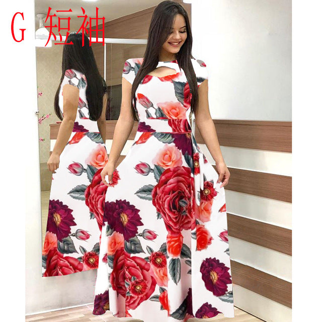 Elegant Casual Bohmia Flower Print Dress