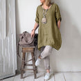 Casual Short Sleeve Linen Cotton Dress