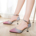 Elegant Glitter Ankle Strap Wedding pointed toe High Heels