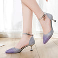 Elegant Glitter Ankle Strap Wedding pointed toe High Heels