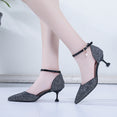 Elegant Glitter Ankle Strap Wedding pointed toe High Heels