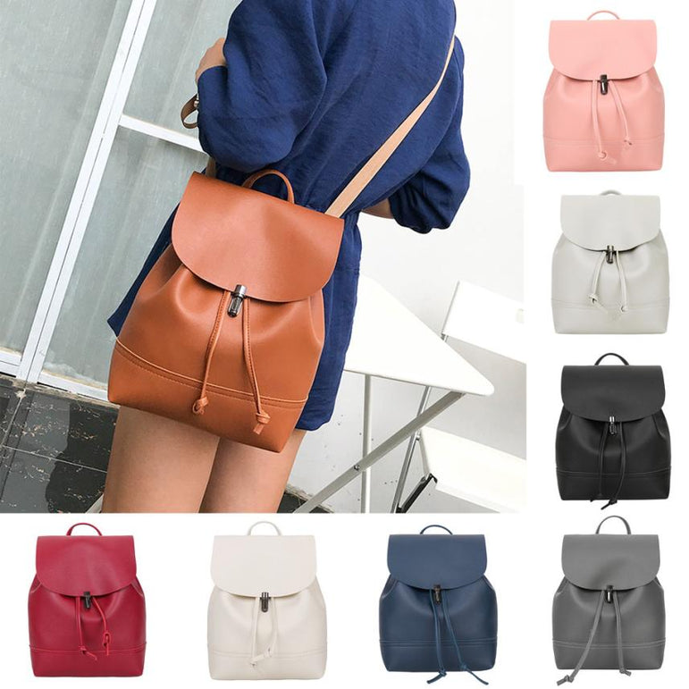 Leather Women Vintage Satchel Shoulder Backpack