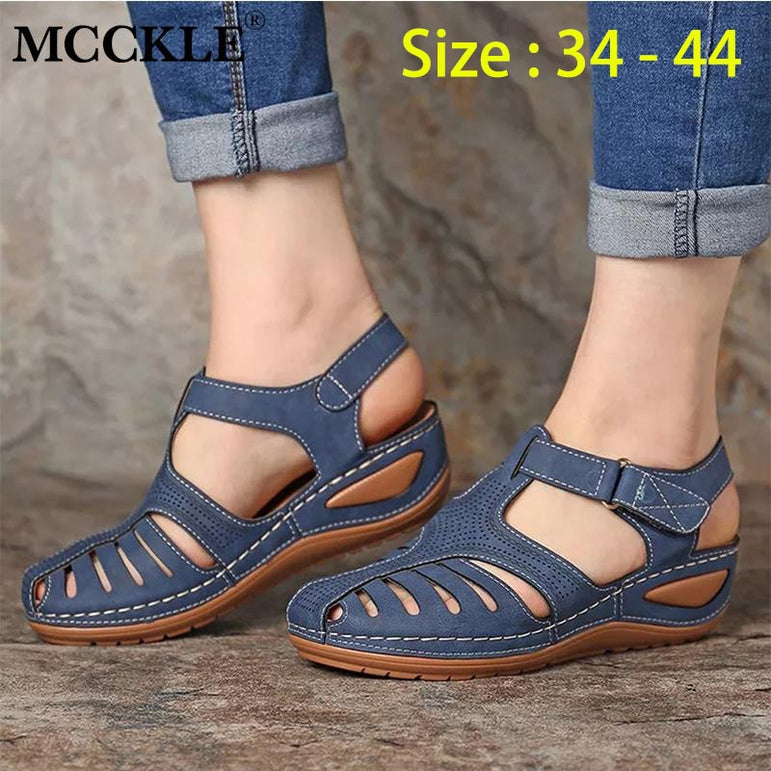 Casual Leather Vintage Buckle Sandals