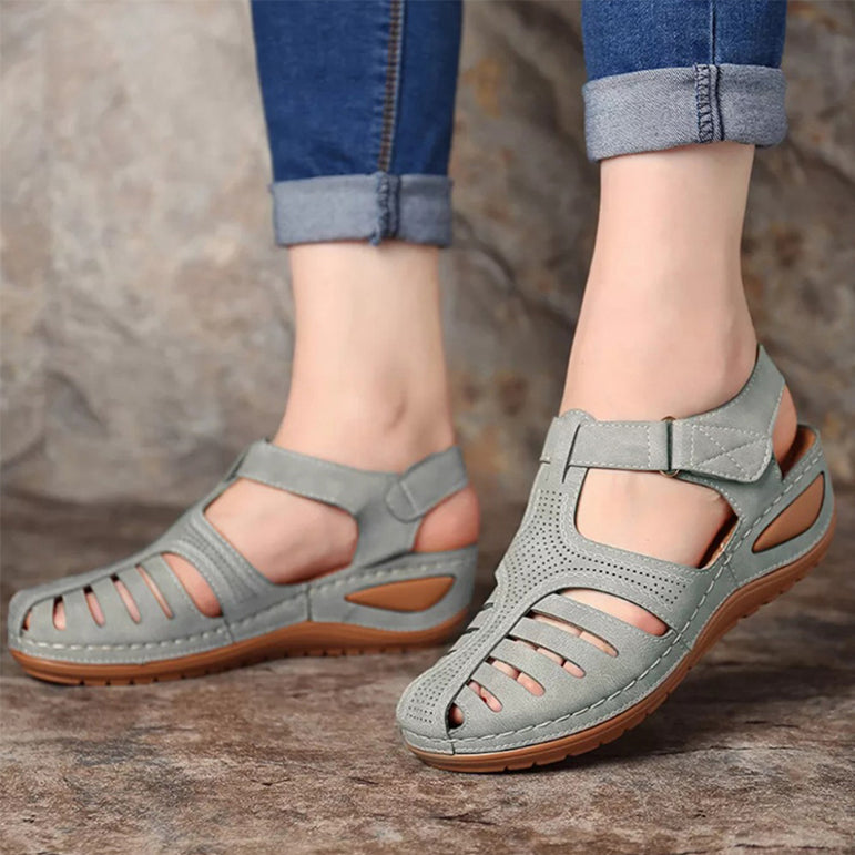 Casual Leather Vintage Buckle Sandals