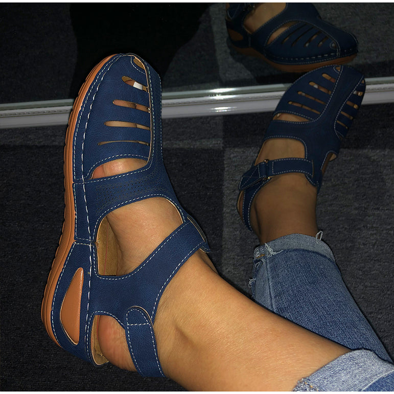 Casual Leather Vintage Buckle Sandals