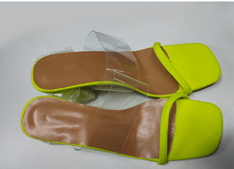 Thick Heel Women Transparent Sandals