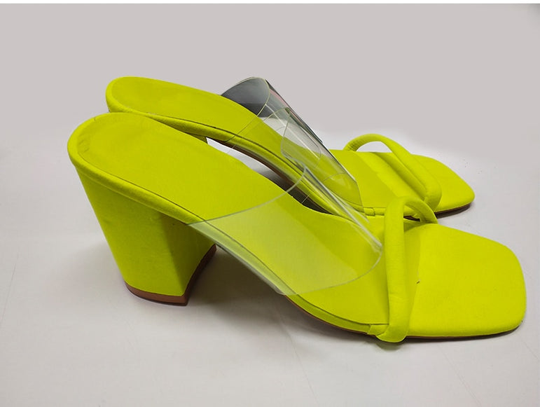 Thick Heel Women Transparent Sandals