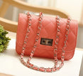 Leather Chain Lozenge Shoulder Handbags