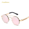 Luxury Popular Metal Retro Round Steampunk Sunglasses