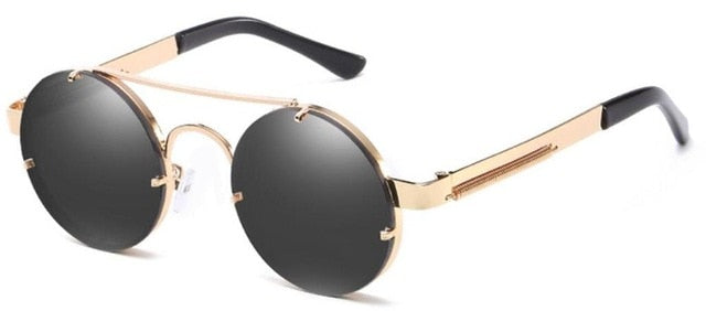 Luxury Popular Metal Retro Round Steampunk Sunglasses