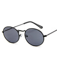 Retro Metal Frame Classic Pink Reflective Oval Sunglasses