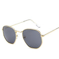 Square Polygon Clear Vintage Metal Sunglasses